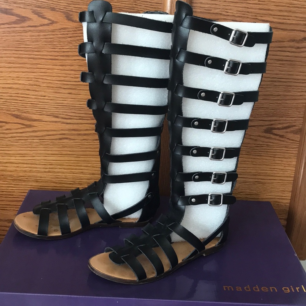 Black Madden Girl gladiator sandals
